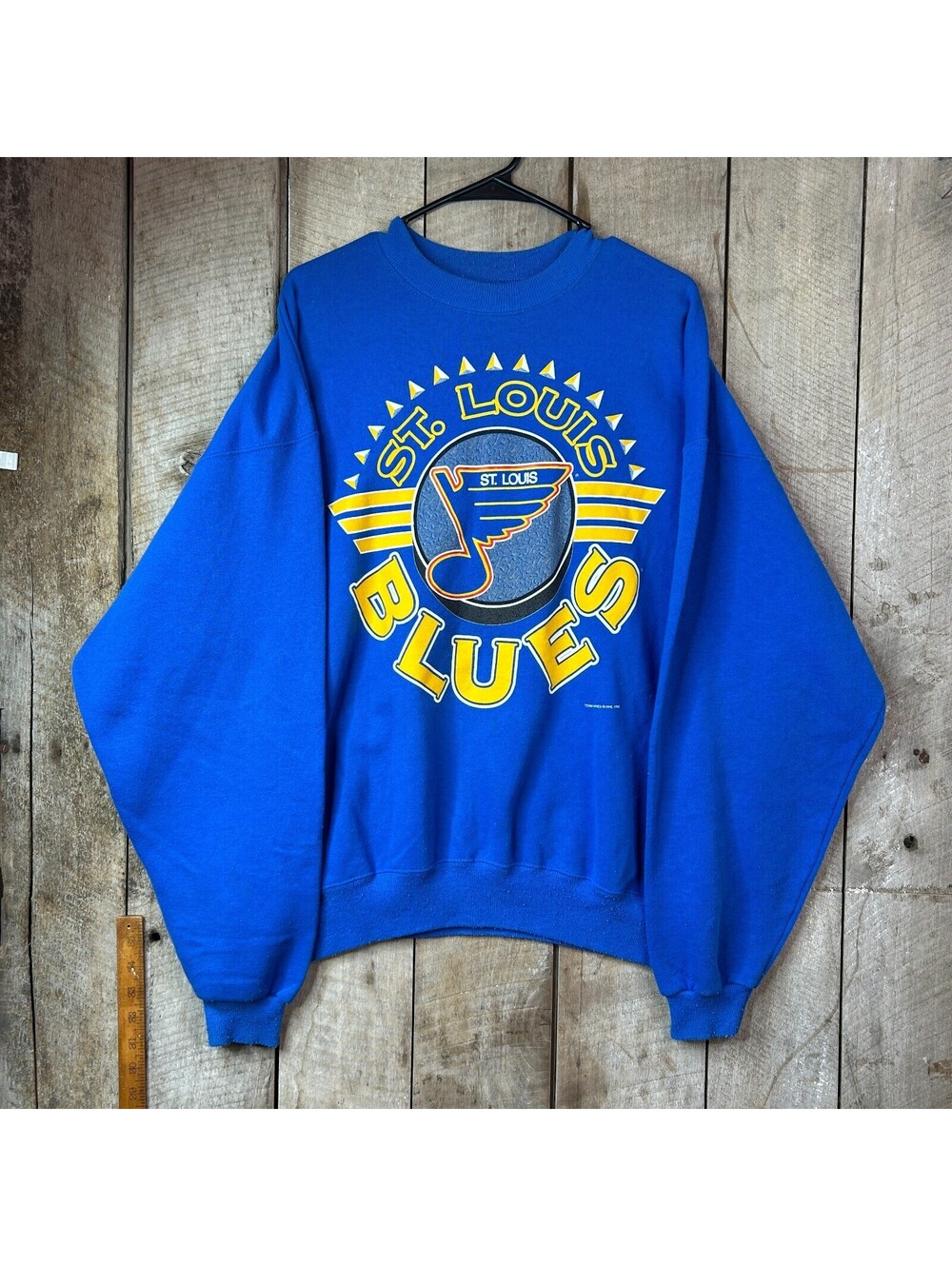 Vintage St Louis Blues Sweatshirt Mens XL Blue NHL Hockey Graphic 90s